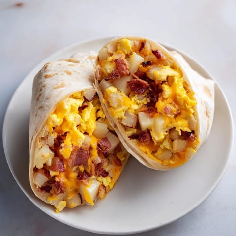 Imagine a warm breakfast burrito, a delicious and easy way to start your tasty morning.