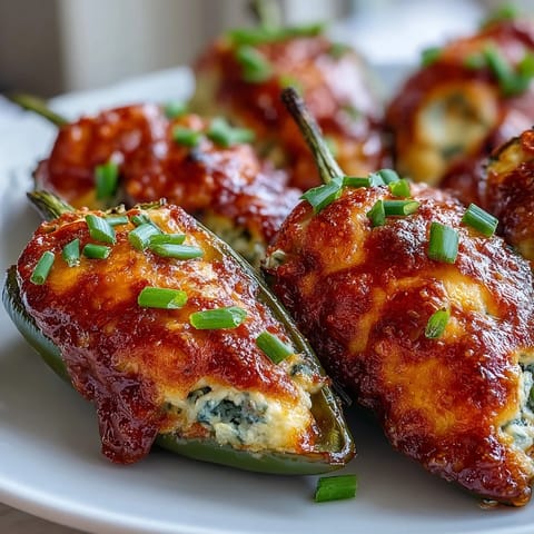 The rich buffalo sauce glaze adds a glossy, spicy finish to these appetizers, perfect for serving hot alongside crisp celery sticks.