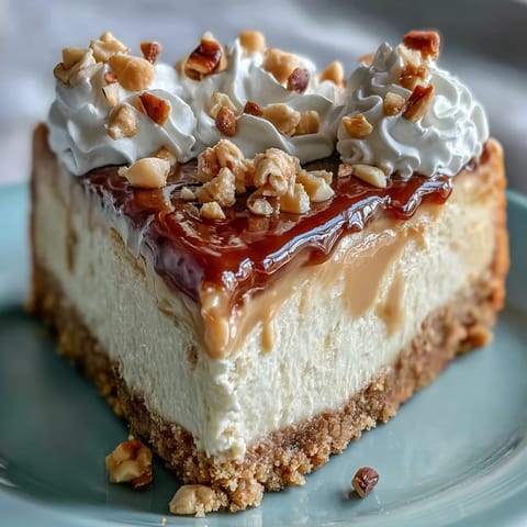 A whole Nutter Butter Cheesecake on a plate with Nutter Butter cookies and peanuts beside it.