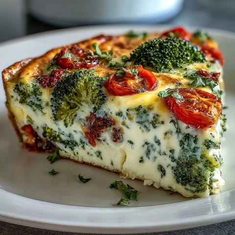 High-Volume Veggie-Packed Egg White Frittata with colorful vegetables and feta, a protein-rich and low-calorie brunch for weight loss goals.