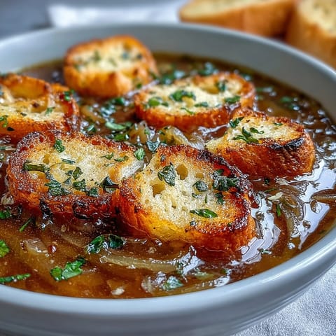Roasted Garlic Onion Soup