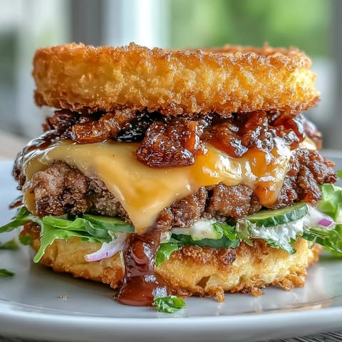 Juicy Memorial Day BBQ smash burger sliders with melty cheese, stacked high.