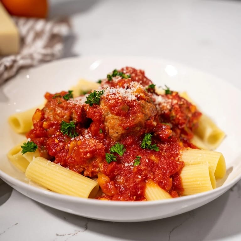 A close-up of tender, oven-baked turkey meatballs, deliciously saucy, perfect for a cozy dinner.