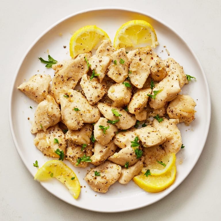 Oven-roasted Lemon Pepper Chicken breasts, seasoned with lemon zest and pepper, ready to slice and enjoy.