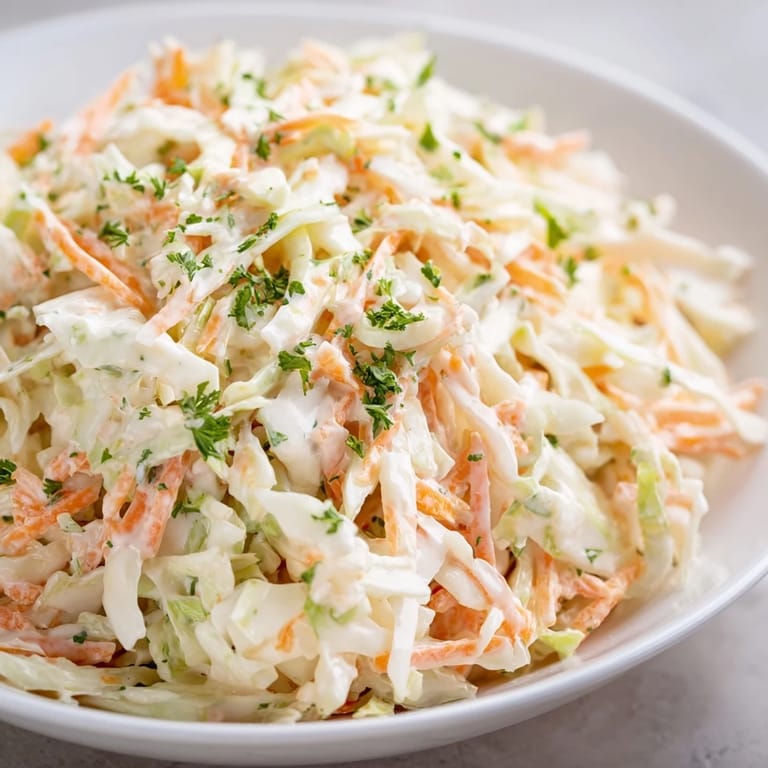 Homemade Coleslaw with Apple, a vibrant veggie salad with a sweet and tangy apple flavor, ready to eat.