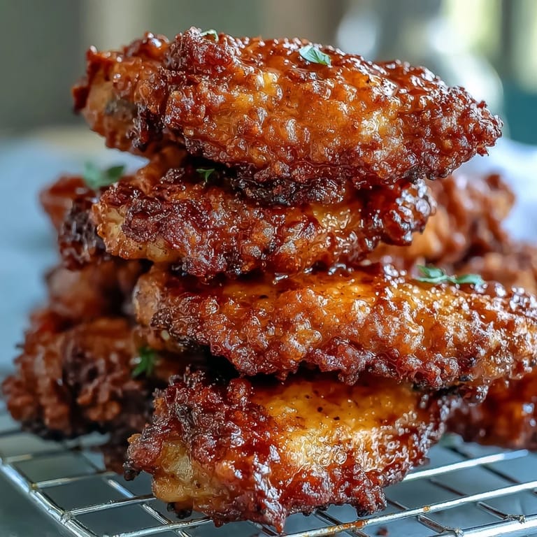 Freshly fried chicken wings coated in Thai sweet chili glaze, garnished with sliced scallions for a vibrant plate.