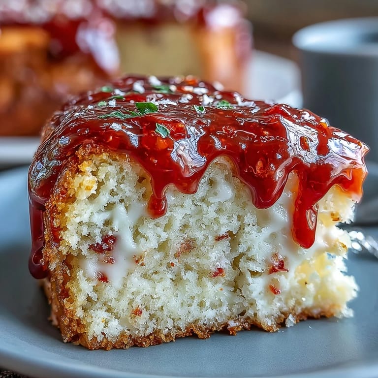 Warm Heavenly Blood Orange Yogurt Cake slice on a white plate, drizzled with icing and paired with fresh berries for a bright dessert.