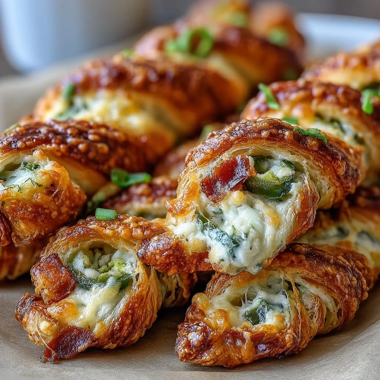 Close-up cross-section of a Jalapeño Popper Twist, revealing creamy cheese and spicy jalapeño slices tucked inside.