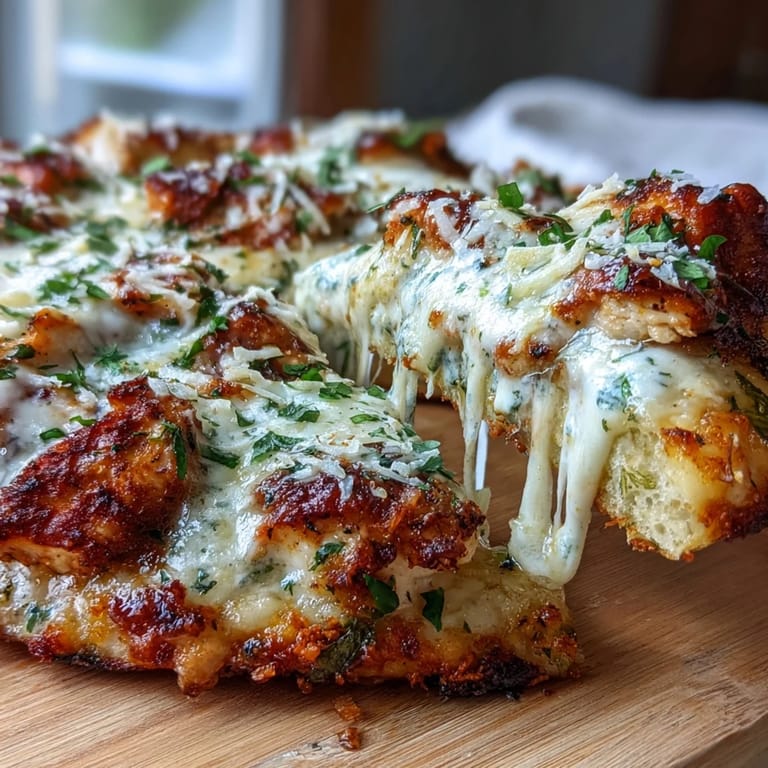 Freshly chopped romaine and parmesan atop bubbling Garlic Naan Chicken Caesar Pizzas, served hot with garlic butter brushed naan.
