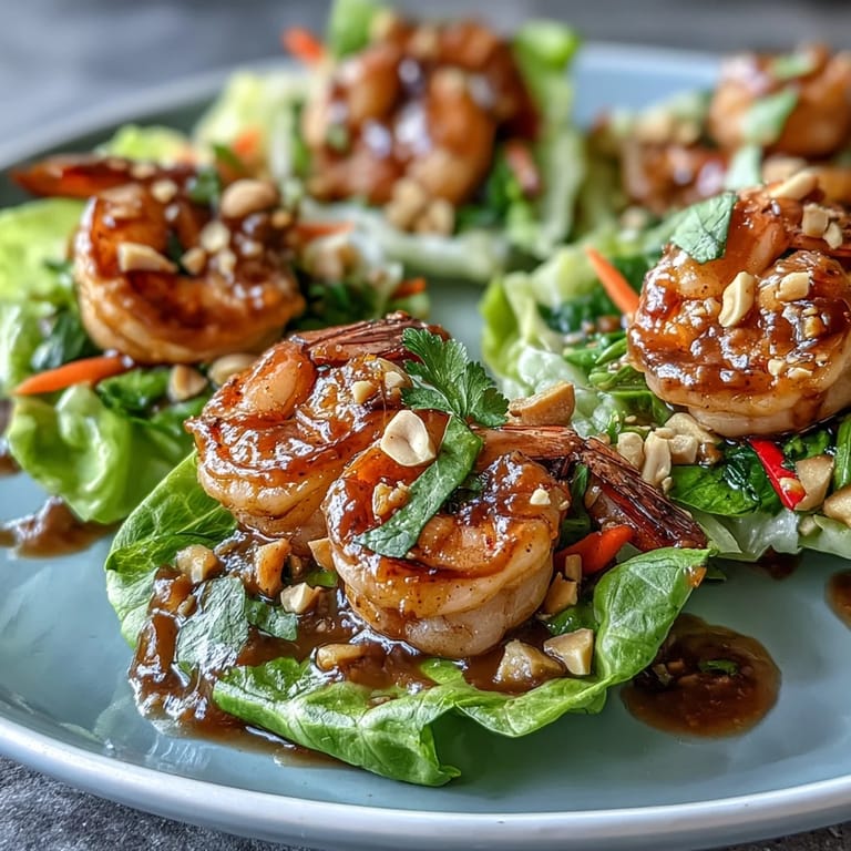 Tender shrimp and fresh veggies nestled in butter lettuce, finished with zesty lime, chopped peanuts, and a smooth, savory peanut sauce drizzle.