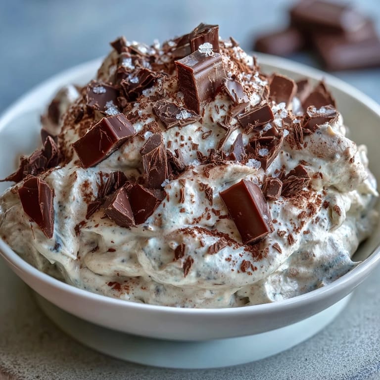 Creamy Greek yogurt blended with cocoa powder and sea salt creates a light, high-protein dessert mousse.