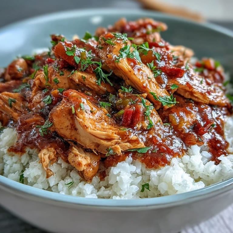Easy meal prep Mississippi chicken rice bowls with buttery shredded chicken and tangy pepperoncini peppers.