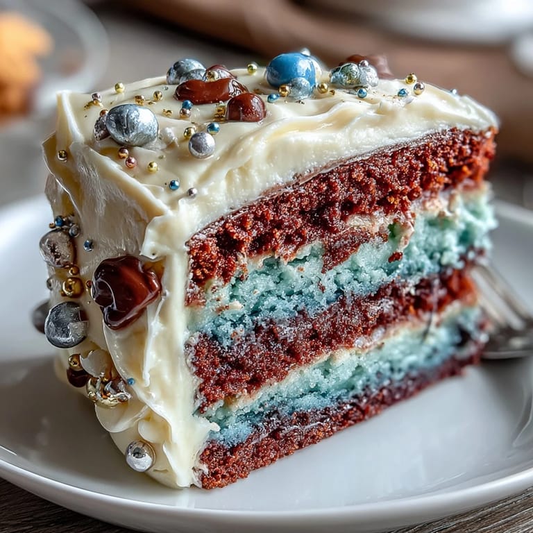 2. Celebrate with a Galaxy Graduation Cake featuring vibrant swirls of purple, blue, and pink buttercream and edible silver stars for a cosmic touch.  