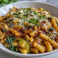 One-pot budget-friendly pasta with vegetables, Parmesan, and herbs in a cozy Dutch oven.