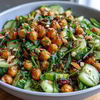 Crunchy celery and chickpea salad with Dijon vinaigrette, packed with crisp vegetables and a tangy mustard dressing.  