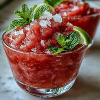 Refreshing Watermelon Mint Frosé, a vibrant frozen rosé mocktail bursting with summer flavor.